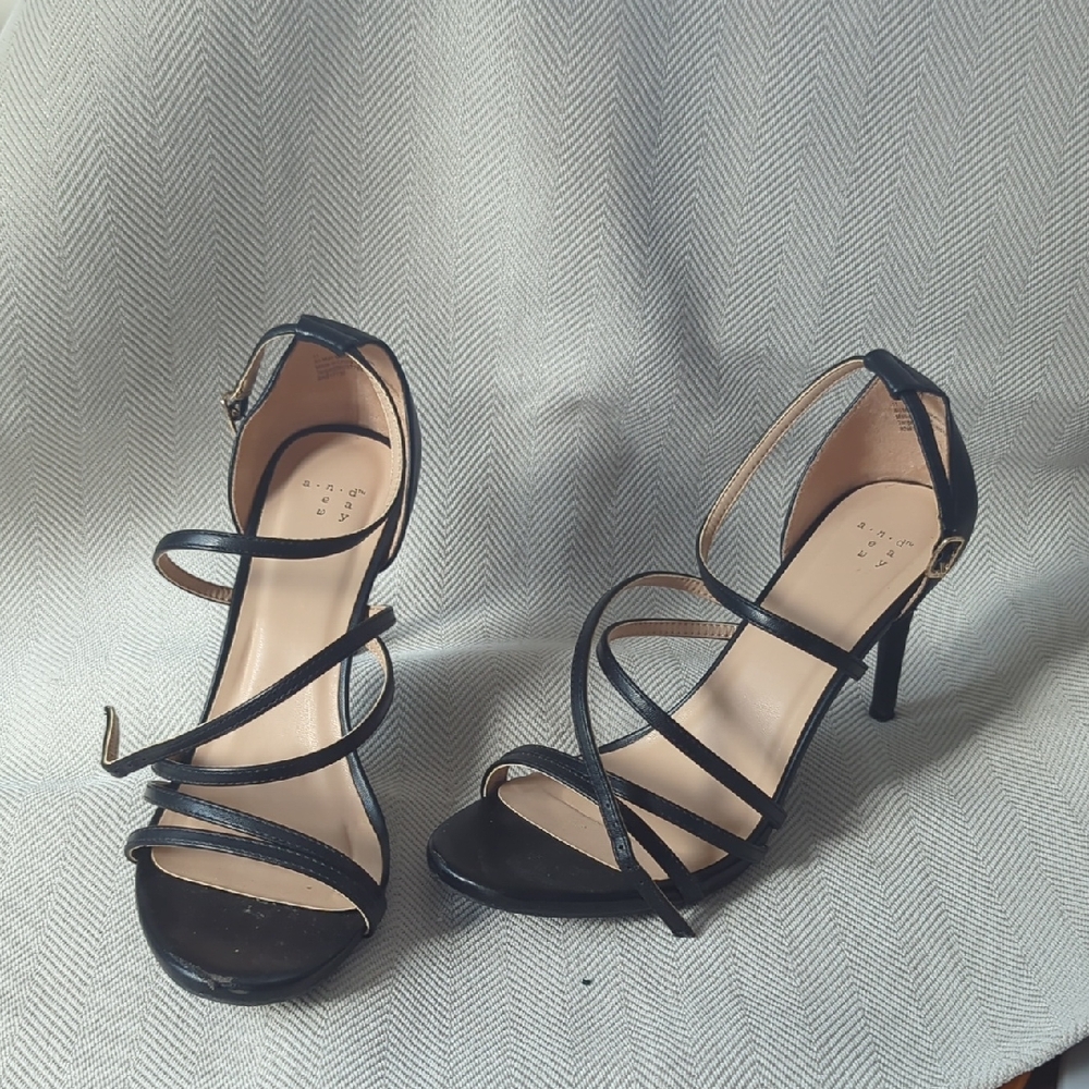 a new day Black Strappy Heels